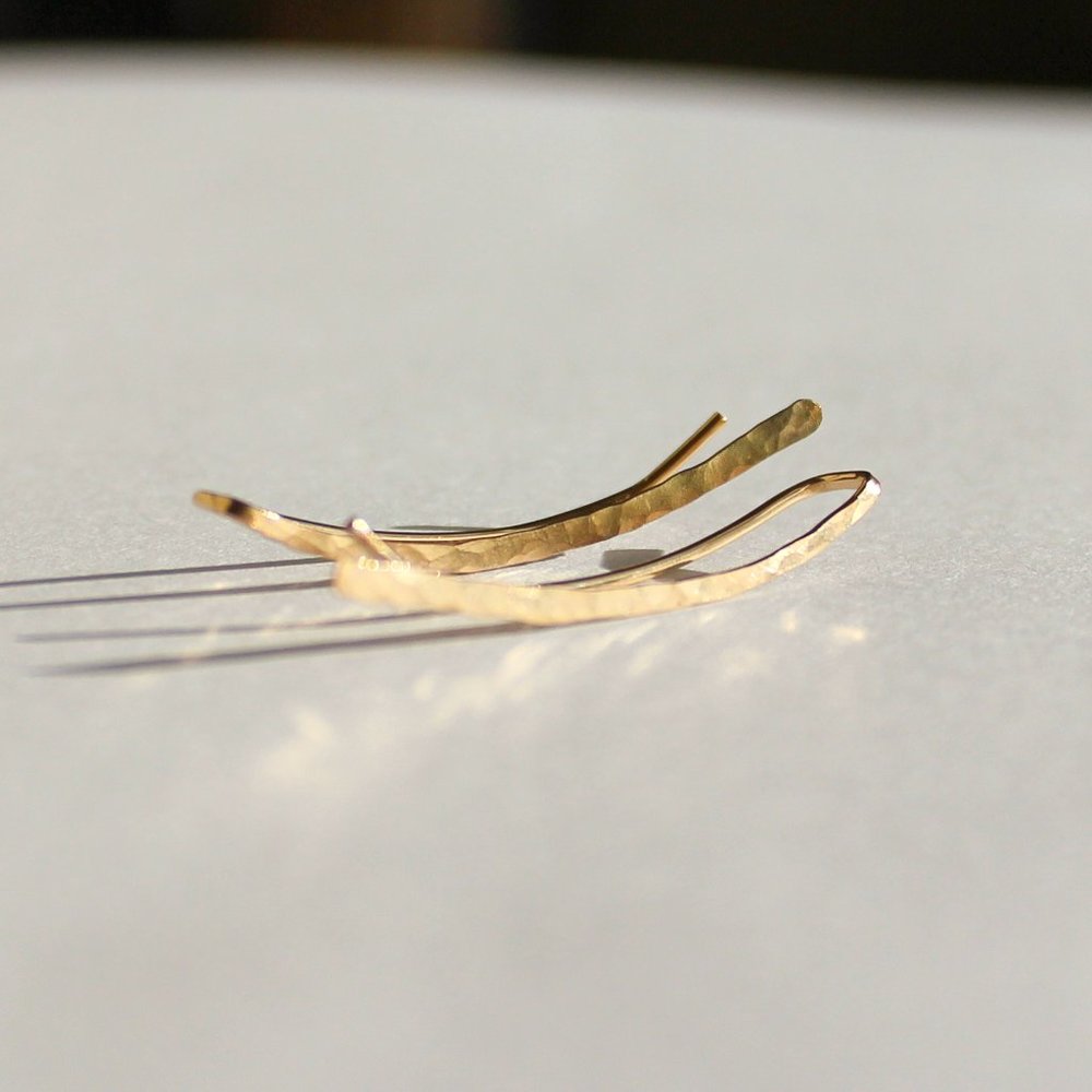 14K Gold filled Hammered Earring Climbers Crawlers